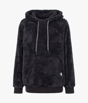 Loyra sherpa hoodie in black