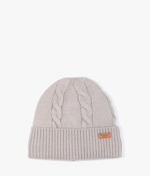 Meadow cable beanie in light grey