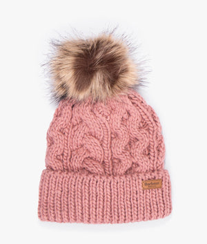 Penshaw cable beanie in dusty rose