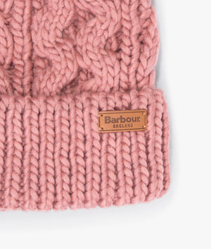 Penshaw cable beanie in dusty rose