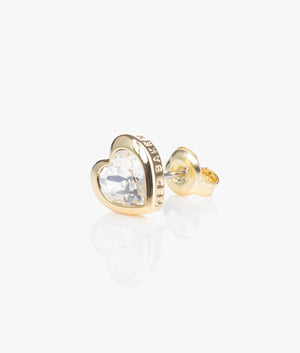 Han crystal heart earrings in gold
