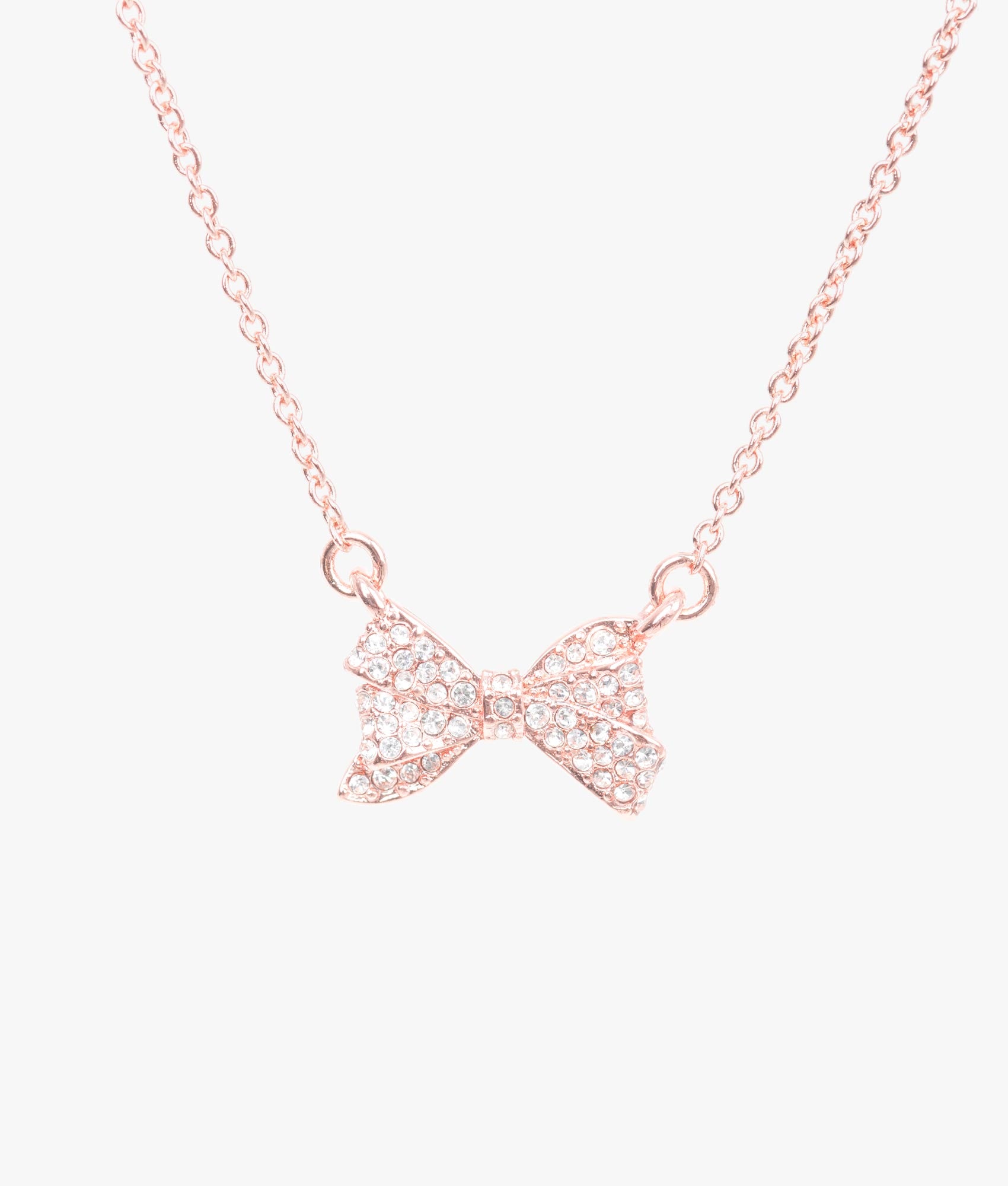 Ted Baker Jewellery Barsie crystal bow pendant in rose gold