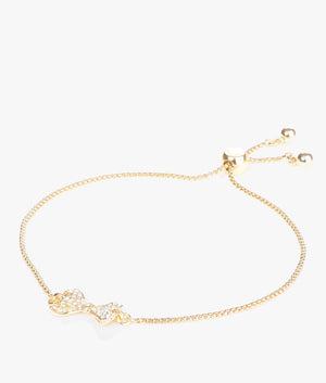 Barset crystal bow adjustable bracelet in gold