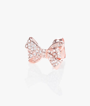 Barseta crystal bow stud earrings in rose gold