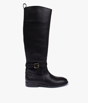 Forrah leather knee high boot in black