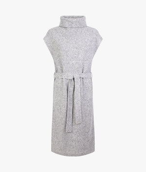 Cesell oversized funnel neck knitted midi dress in grey