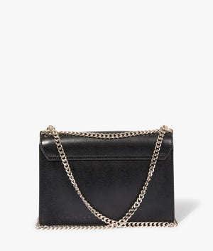 Baeleen bow detail leather crossbody in black by Ted Baker. EQVVS WOMEN Back Angle Sot.