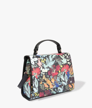 Betikon meadow top handle tote in black by Ted Baker. EQVVS WOMEN Side Angle Shot.