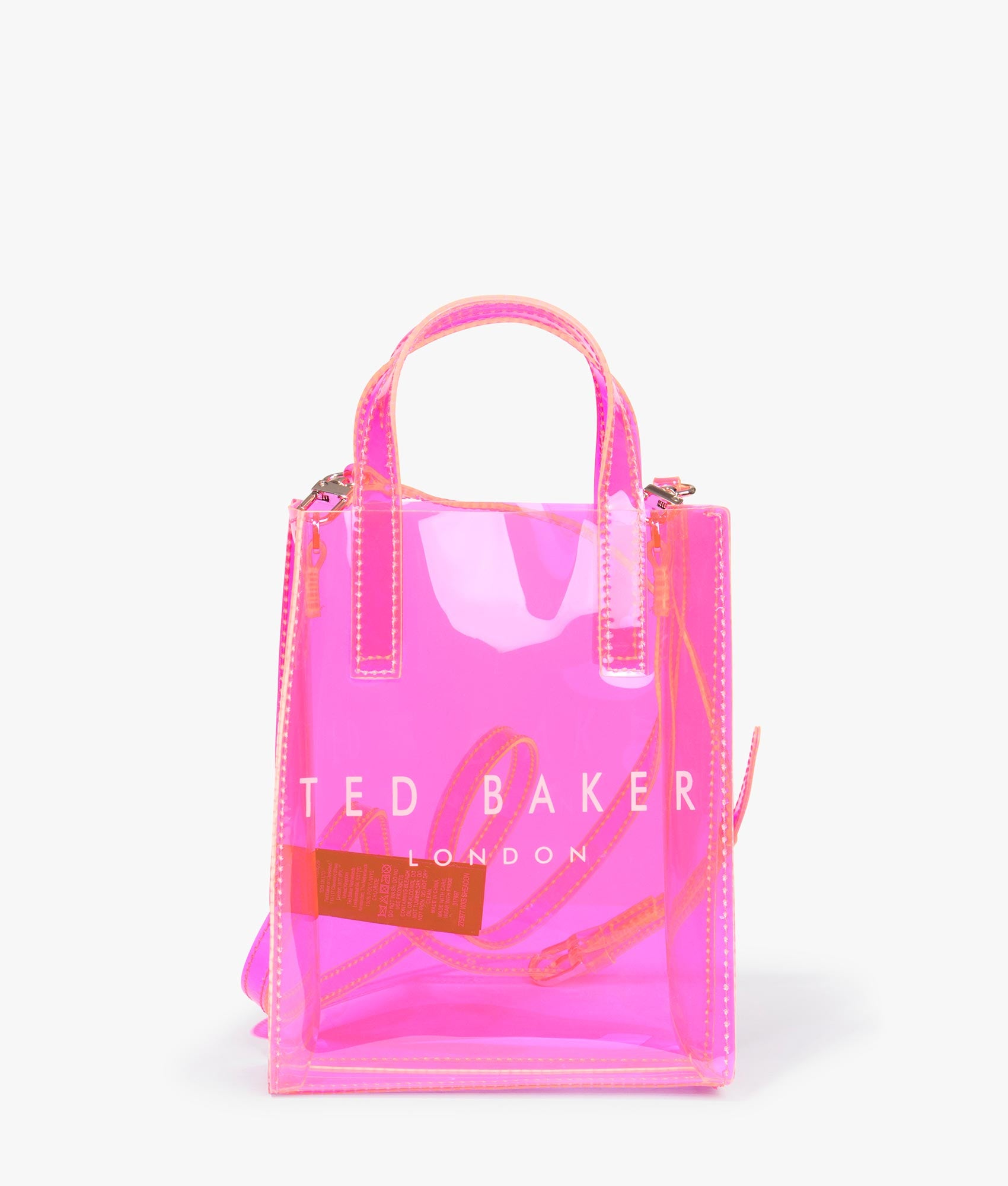Sheacon transparent nano icon bag in bright pink Ted Baker EQVVS WOMEN