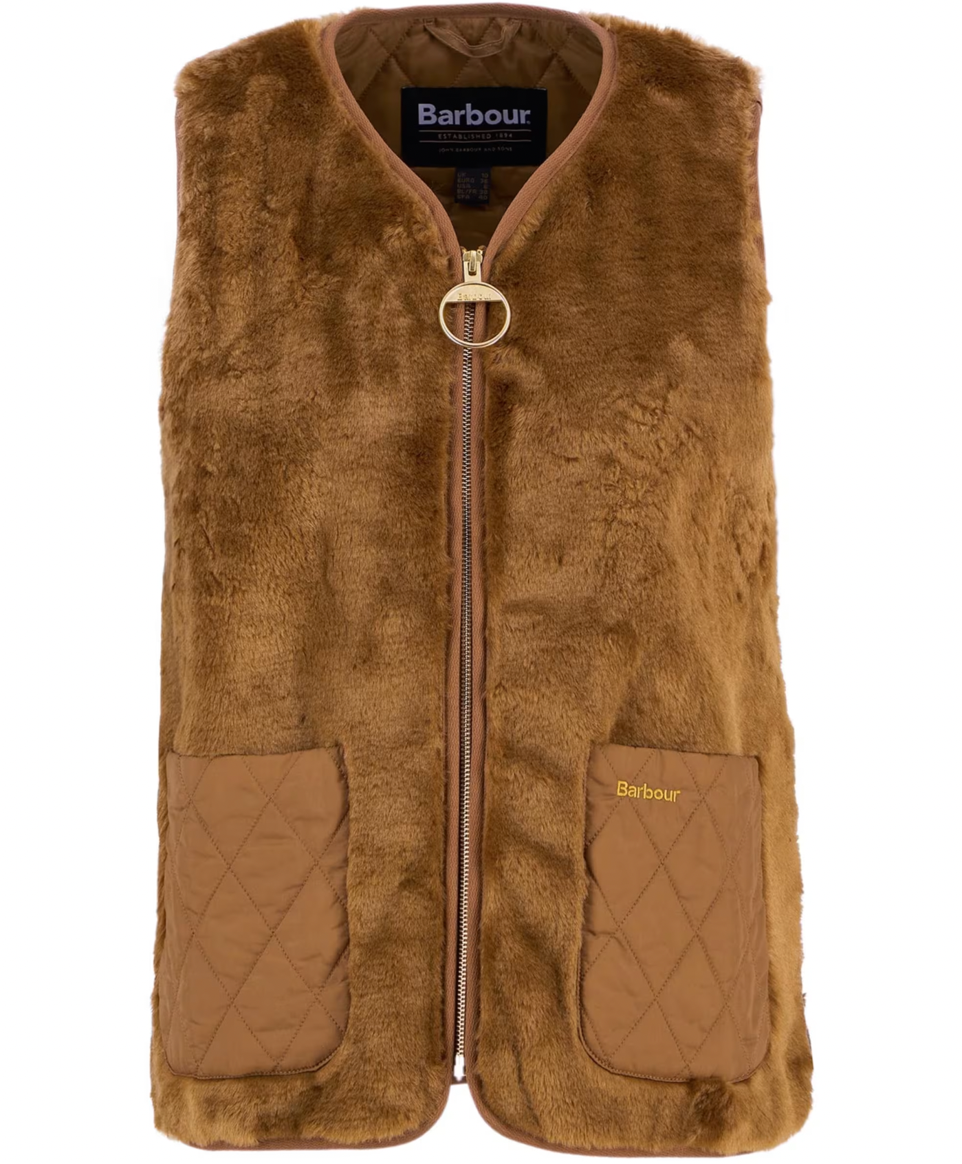 Barbour | Karin faux fur gilet in brown | EQVVS Womens