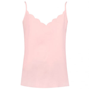 Siina Scalloped Neck Cami in Dusky Pink