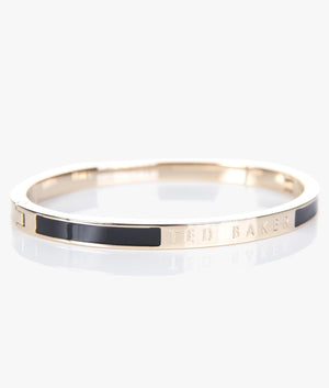 Elemara enamel hinge bracelet in black.