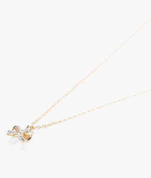 Crestra crystal petite bow pendant in gold