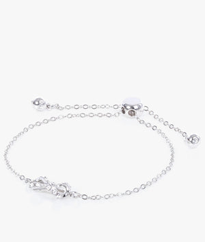 Carsaa petite bow drawstring bracelet in silver