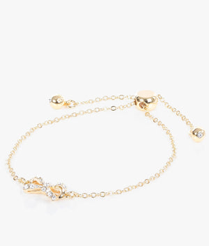 Carsaa petite bow drawstring bracelet in gold