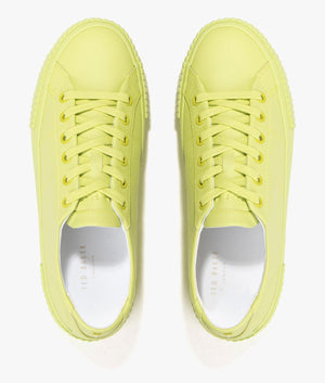 Kimiah colour drenched leather trainer in lime