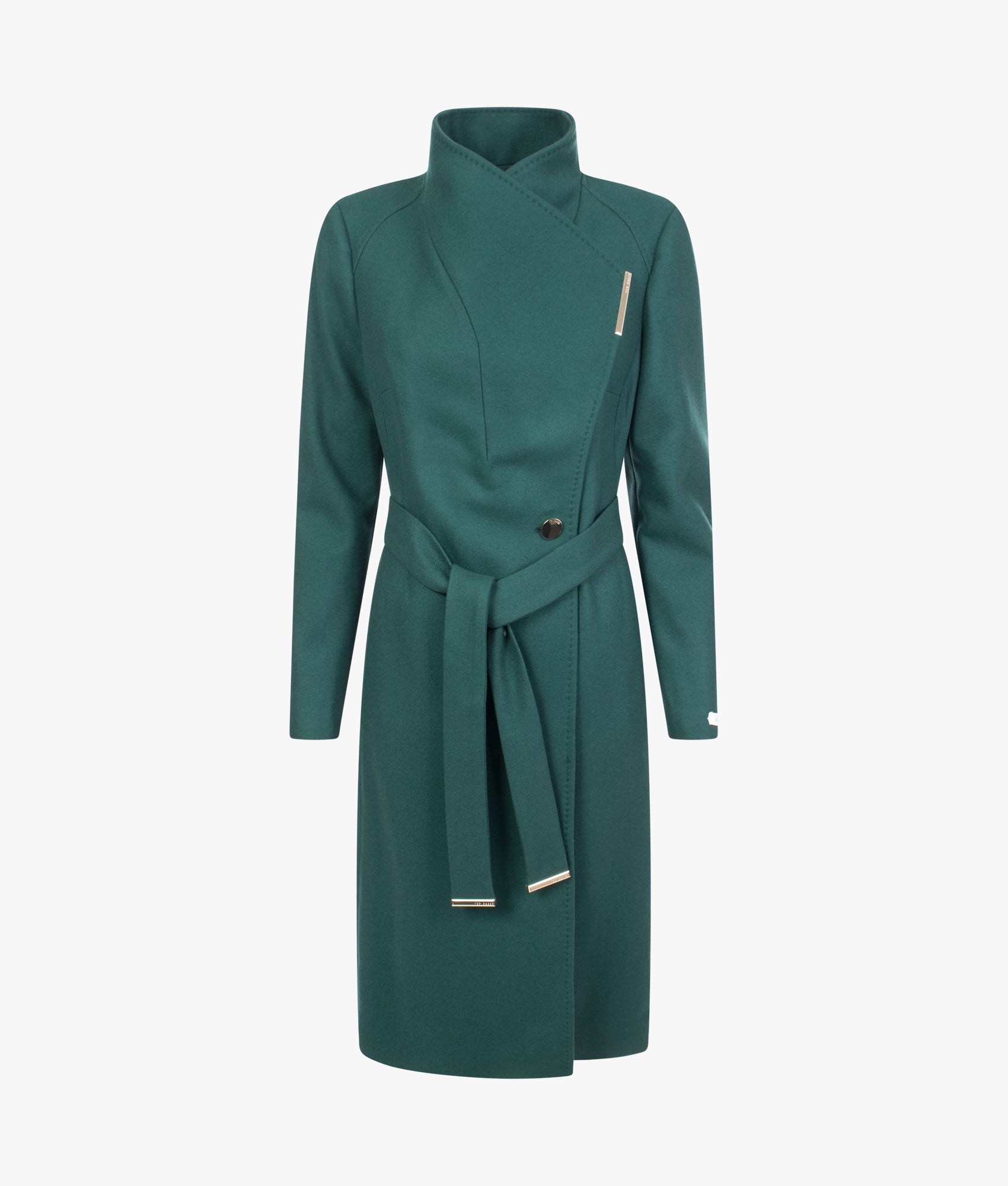 Ted Baker Rose mid length wool wrap coat in dark green EQVVS