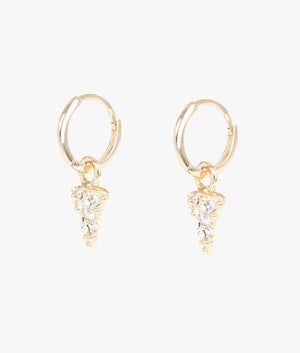 Spina crystal thorn huggie earrings in gold