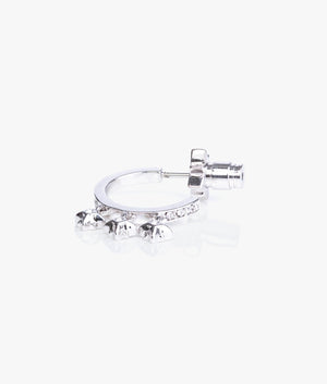 Bozena pave hoop earrings in silver