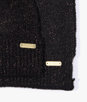 Sparkle beanie and scarf gift set in black