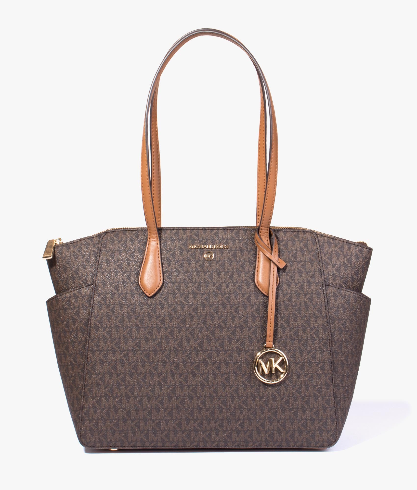 Marilyn MK logo tote in brown acorn