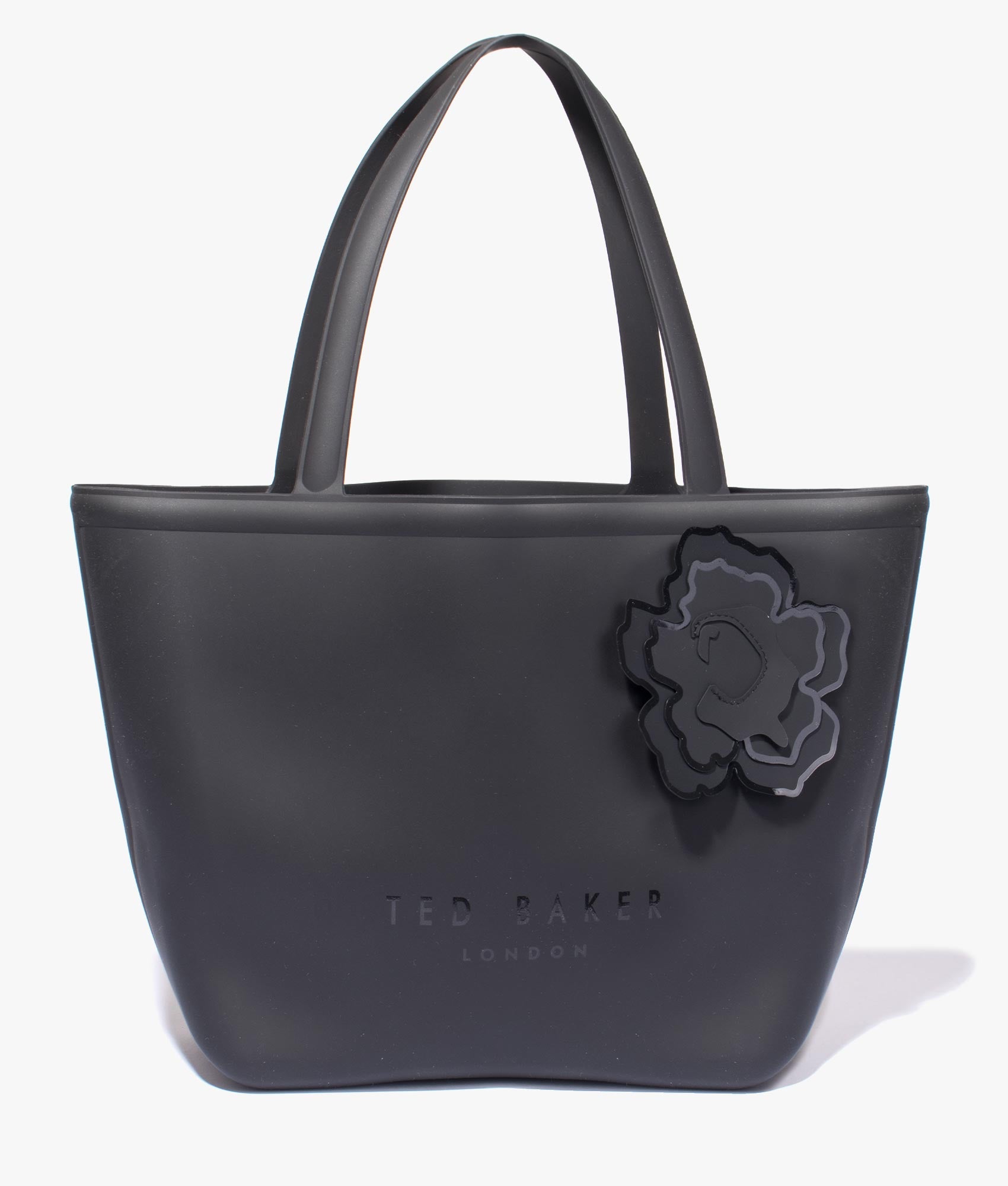 Ted Baker Jellio flower small silicone tote in black EQVVS Womens