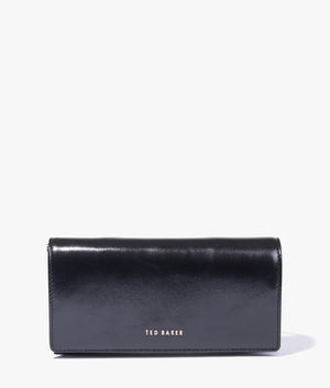 Liberta metallic purse on a chain in black