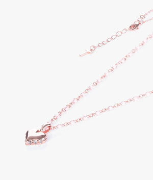 Saraah sparkle heart chain pendant in pale pink