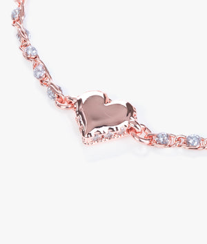 Sarsa sparkle heart chain bracelet in silver glitter