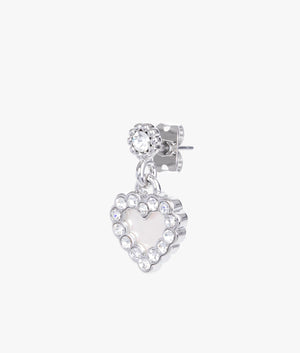 Pearlan pearly heart drop earrings in silver