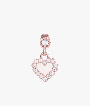 Pearlan pearly heart drop earrings in rose gold