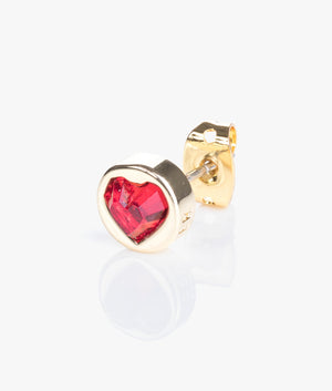 Heartan heart rock stud earrings in gold & red