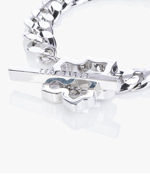 Gresara magnolia chain bracelet in silver
