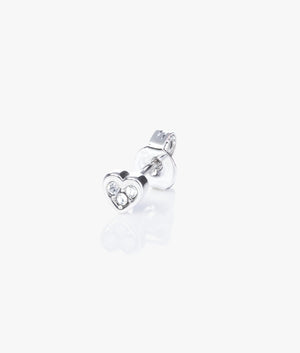 Neena nano heart stud earrings in silver