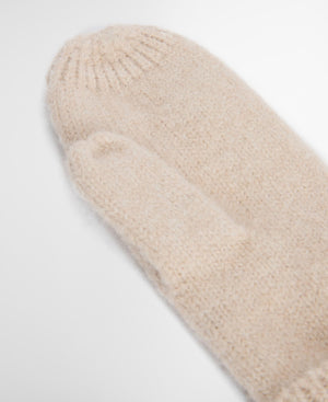 Elsdon knitted mittens in eggshell