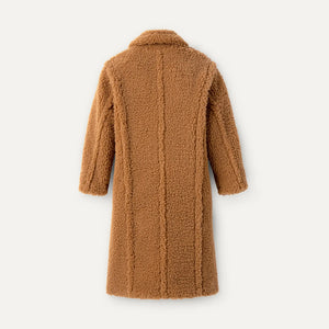 Gertrude long teddy coat in chestnut