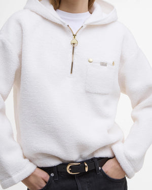 Lola hooded fleece in off white