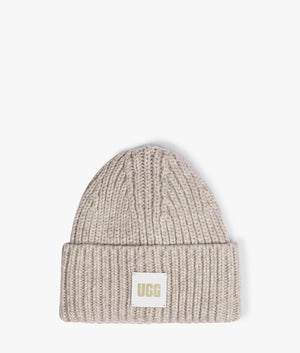 Chunky rib beanie in light grey