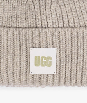 Chunky rib beanie in light grey