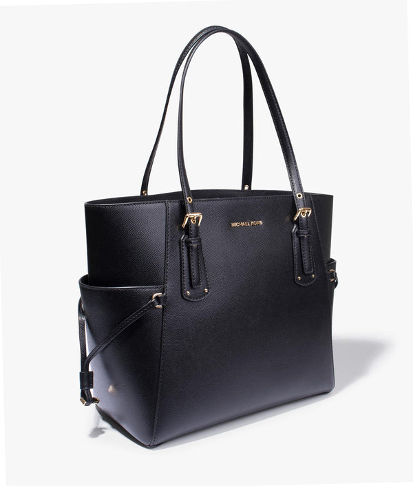 Michael Kors Voyager leather tote in black EQVVS Womens
