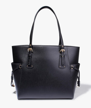 Voyager leather tote in black