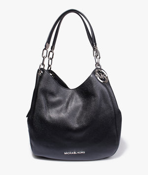 Lillie chain shoulder tote in black