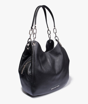 Lillie chain shoulder tote in black