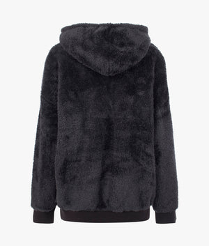 Loyra sherpa hoodie in black