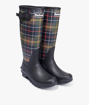 Bede tartan wellingtons in black