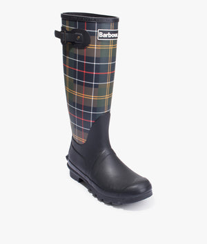 Bede tartan wellingtons in black