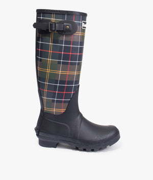 Bede tartan wellingtons in black