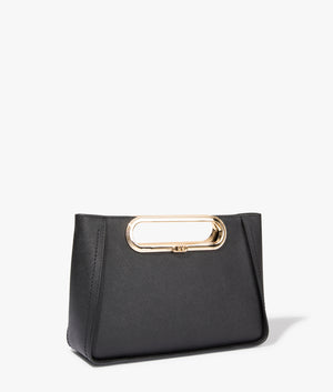 Chelsea convertable clutch in black by Michael Kors. EQVVS WOMEN Side Angle Shot.
