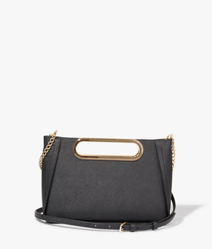 Chelsea convertable clutch in black by Michael Kors. EQVVS WOMEN Back Angle Shot.