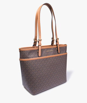 Winston tote in brown and acorn
